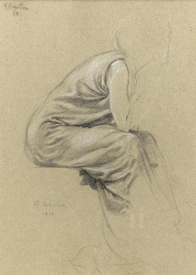 Profile Study of a Seated Figure by Joseph Edward Southall
